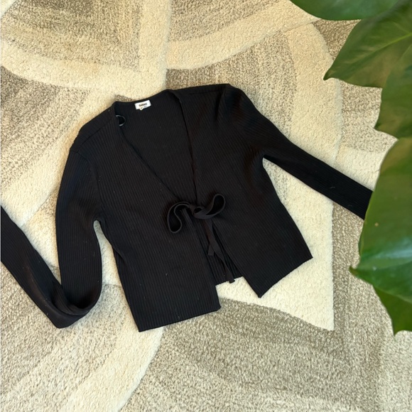 GARAGE | Cropped Cardigan with Tie Front - Picture 1 of 4